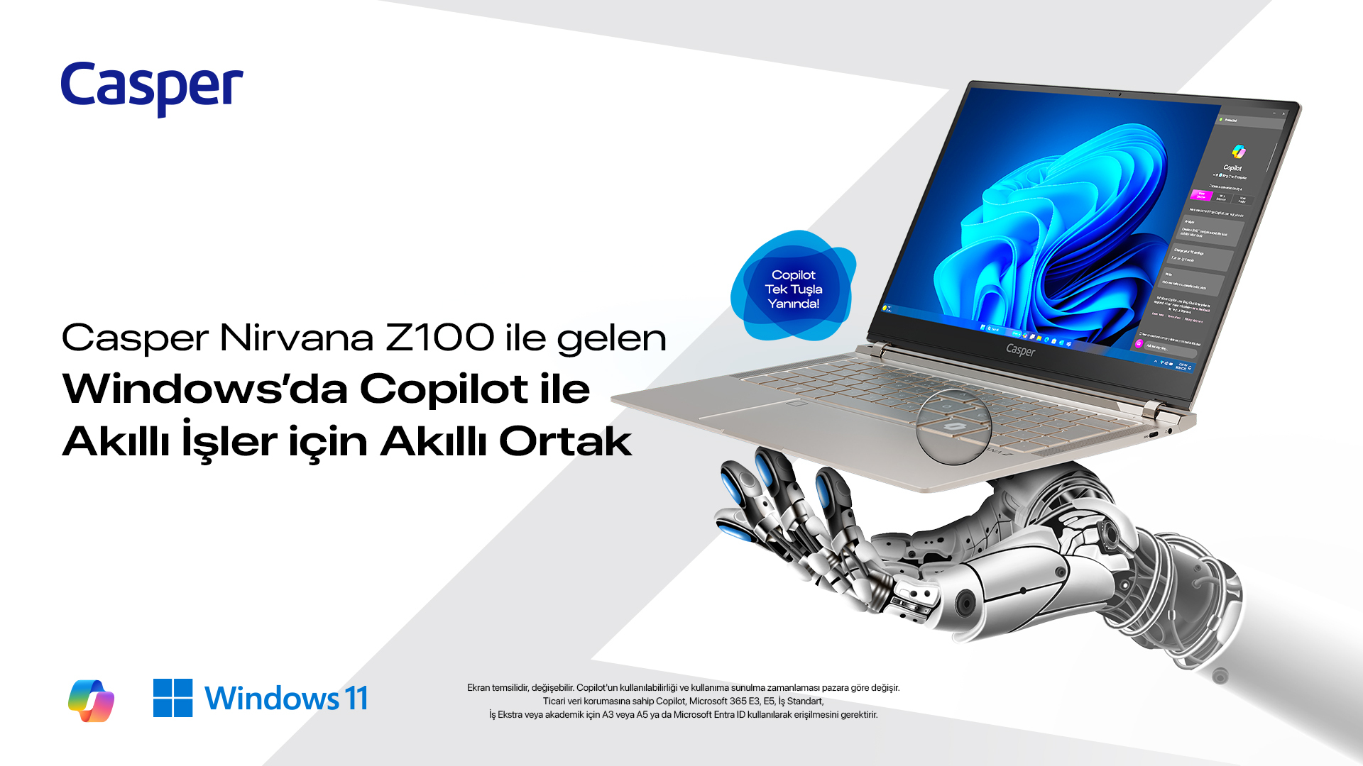 Casper Nirvana sunar : Windows’da Copilot ile iş’te yapay zeka.