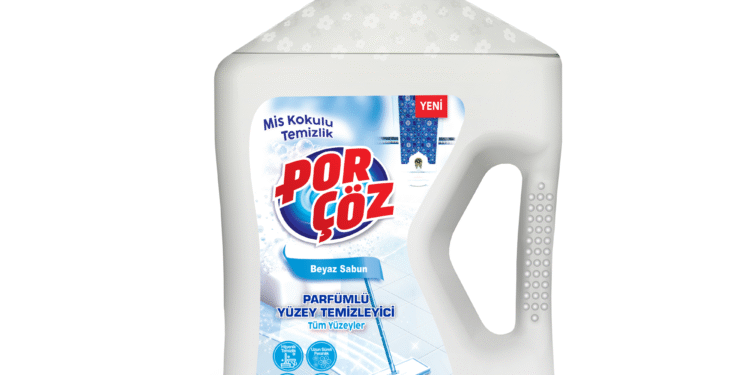 Yeni Porçöz Parfümlü Yüzey Temizleyici ile temizlik artık daha ferah ve ışıltılı.