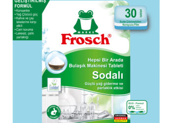 Frosch Bulaşık Makinesi tabletleri ile mutfakta güçlü temizlik ve ferahlık.