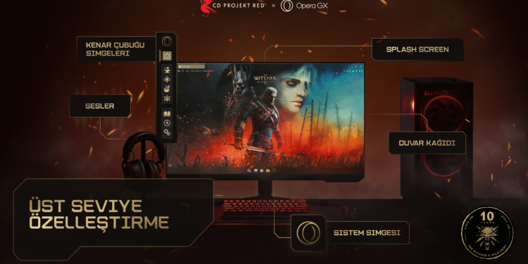Opera GX, The Witcher 3: Wild Hunt’ın 10. yıl dönümünü özel bir tarayıcı sürümüyle kutluyor.