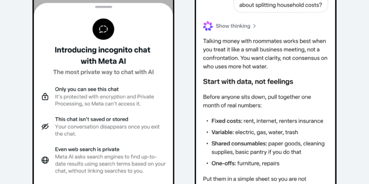 Meta’dan yapay zeka sohbetlerinde yeni gizlilik dönemi: “Incognito (Gizli) Sohbet tanıtıldı.