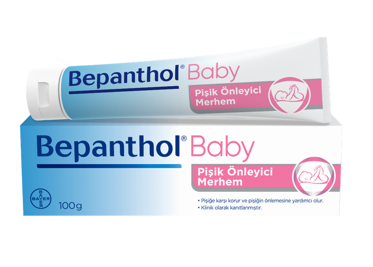 Bepanthol® Baby Pişik Önleyici Merhem ile bebeğinizin hassas cildini pişiğe karşı koruma altına alın.